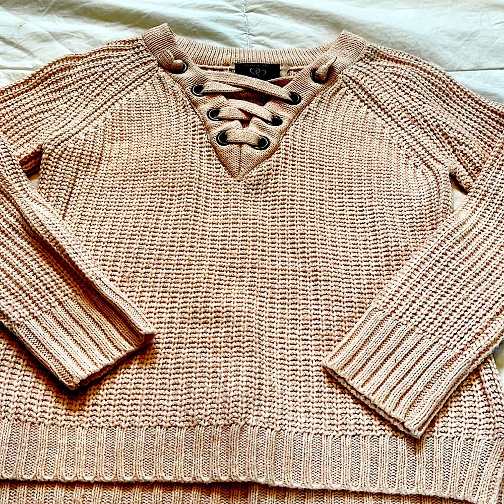 Knit pink sweater